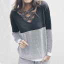 Dame vendbar sweater med snøring J1833 1