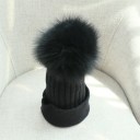 Dame vinterhue med pompon J3007 25