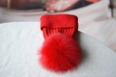 Dame vinterhue med pompon J3007 3