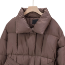 Dame vinterjakke Lynlås og knapper Krave Snøre i taljen Polyester bomuld Varm vinterfrakke Elegant komfortabel jakke til kolde perioder 3