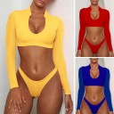 Damebikini med lange ærmer P623 4