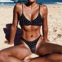 Damebikini med polkaprikker P369 1