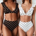 Damebikini med polkaprikker P656 1