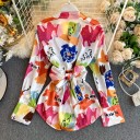 Damebluse med blomsterprint A1074 2