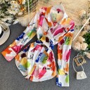 Damebluse med blomsterprint A1074 4