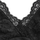 Damebluse med blonder Tynde stropper V-hals Snøring i nakken Ensfarvet elegant top i polyester og spandex 2