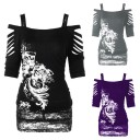 Damebluse med dekorative perforeringer 1