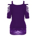 Damebluse med dekorative perforeringer 2