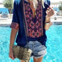 Damebluse med dekorativt print 4