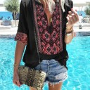 Damebluse med dekorativt print 2