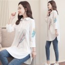 Damebluse med fjer 2