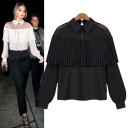 Damebluse med gennemsigtige skuldre 1