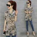 Damebluse med print 4