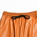 Damebukser med elastisk talje i kunstlæder 5