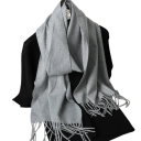 Damehal 33x180 cm Enfarvet blød hal med frynser Let varmende accessory i polyester Elegantisk hal til efterår og vinter 9