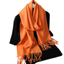 Damehal 33x180 cm Enfarvet blød hal med frynser Let varmende accessory i polyester Elegantisk hal til efterår og vinter 29