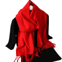 Damehal 33x180 cm Enfarvet blød hal med frynser Let varmende accessory i polyester Elegantisk hal til efterår og vinter 27