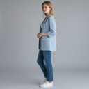 Damejakke Lige Snit Klapper Lommer med Klap Omslåede Ærmer For Polyester Bomuld og Nylon Til Kontoret og Møder 14