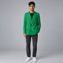 Damejakke med dobbeltknaplukning Løs oversize pasform Spidse klapper og klaplommer Fôr Polyester Elegant jakke til arbejde 10