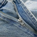 Damejeans ensfarvet Revnet design Lommer Polyester Moderne ripped bukser Trendy street stil til hverdagsbrug 4