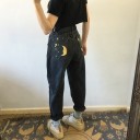 Damejeans med stjerne- og måneprint 2