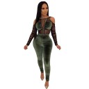 Damejumpsuit i gennemsigtigt ruskind 5