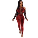 Damejumpsuit i gennemsigtigt ruskind 4