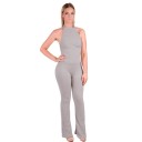 Damejumpsuit i sølvfarvet 3