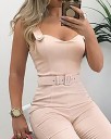 Damejumpsuit med bælte A2895 2