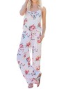 Damejumpsuit med blomstermønster J1834 7