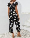 Damejumpsuit med flæser, sort 3