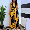 Damejumpsuit med geometrisk mønster 2