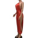 Damejumpsuit med høj slids 2