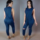 Damejumpsuit med hullede knæ 5