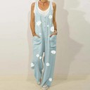Damejumpsuit med margueritterprint 3