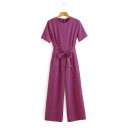 Damejumpsuit med mønster og kant 1