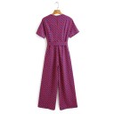 Damejumpsuit med mønster og kant 1