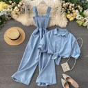 Damejumpsuit og skjorte crop top 5
