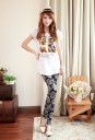 Dameleggings med blomster J1120 2