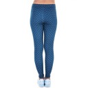 Dameleggings med polkaprikker - Blå 3