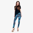 Dameleggings med ugleprint - Blå 4