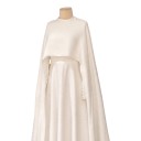 Damen Arabische Hochzeitskleider mit langem Umhang über den Schultern und hohem Rundhalsausschnitt mit Schleppe in Elfenbeinfarbe Ivory 7