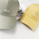 Damen Baseballcap mit gesticktem Hello-Schriftzug Baumwoll-Baseballmütze mit gestepptem Schirm Metallschnalle auf der Rückseite Kopfumfang 10