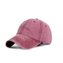 Damen Baseballcap mit Zopföffnung Baumwoll-Baseballmütze mit gewaschenem Vintage-Look Metallverschluss Kopfumfang 55 bis 60 cm 6