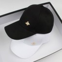 Damen Baseballmütze mit goldener Bienenverzierung Einfache Baseballmütze aus Baumwolle und Polyester mit gebogenem Schirm 6