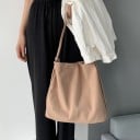 Damen Baumwolltasche über der Schulter mit langem Tragegurt Druckknopfverschluss Weicher, geräumiger Schnitt Maße 29 x 34 cm Baumwolle 3