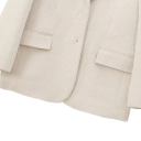 Damen Beiges Plüsch Sakko mit Kragen und Taschen Eleganter weicher Mantel aus Polyester Einfarbige Herbst- und Winterbekleidung 6