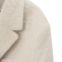 Damen Beiges Plüsch Sakko mit Kragen und Taschen Eleganter weicher Mantel aus Polyester Einfarbige Herbst- und Winterbekleidung 7
