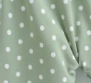 Damen Bluse in Hellgrün mit weißen Punkten Tiefes V-Ausschnitt mit Bindeband vorne Verkürzter Schnitt Lange Ärmel mit Gummizug Polyester 3