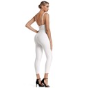 Damen-Bodycon-Overall mit Gürtel, weiß 3